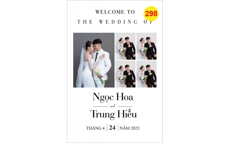 Bảng cổng, bảng welcome, bảng tên đám cưới #298